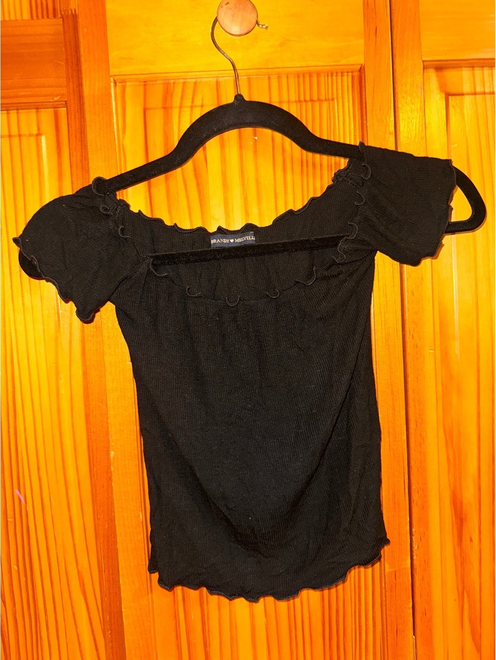 Brandy Melville black off shoulder top